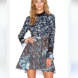 Clover Canyon Blue and Black Floral Dress